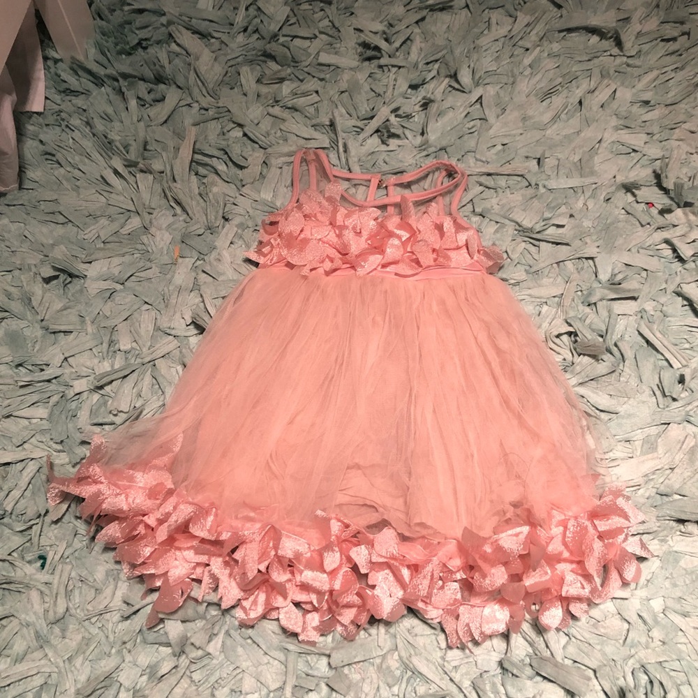 Formal Layered Tulle Dress with Floral Petals